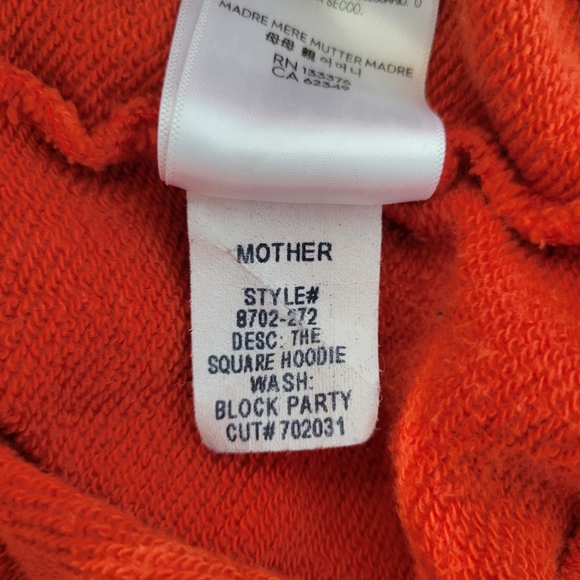 Mother The Square Hoodie Block Party Sweatshirt Red Orange L - Picture 12 of 16